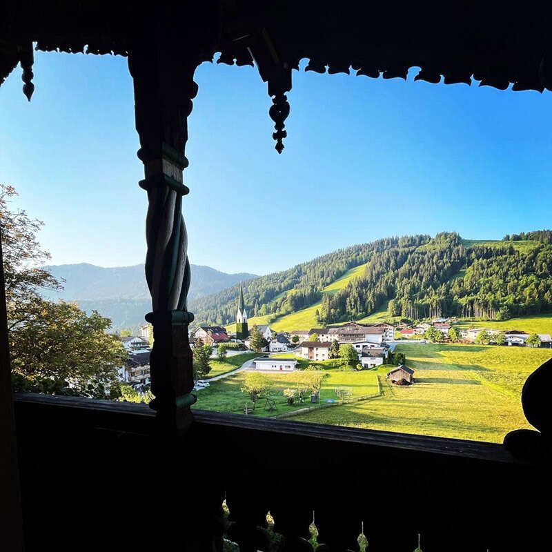 Ausblick vom Balkon von der Ferienwohnung auf Thiersee